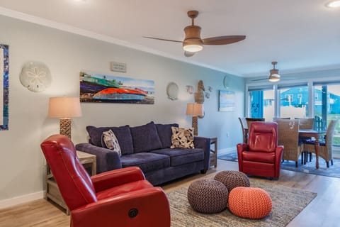 Cozy coastal living room seating