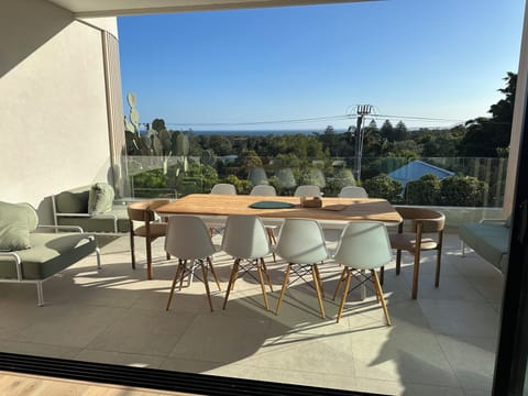 Front balcony and view