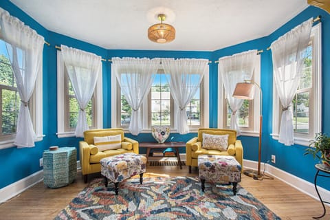 Cozy up with your favorite book in this sunny nook off the living room. 