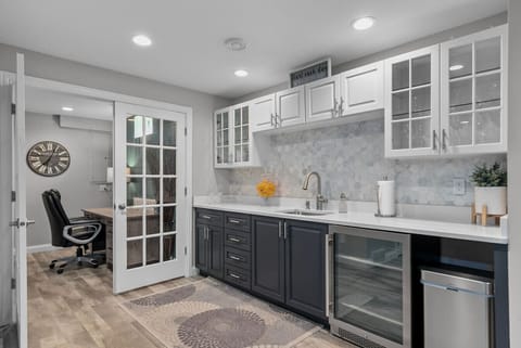 Our downstairs enterainment area has everything you need including this stylish wet bar