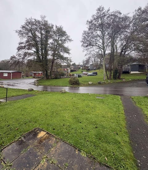 Parking area outside chalet