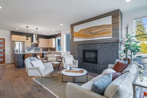 Start the evening with conversation, then wind down with a movie and a soft blanket on the sofa.