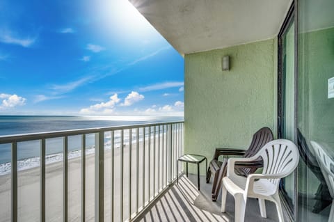 Private balcony with beach views