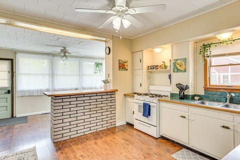 Bright Kitchen | Vintage Cabinets | Cozy Cooking Space