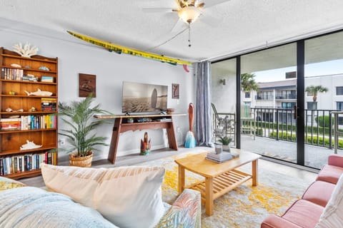 Bright & airy living room with private balcony