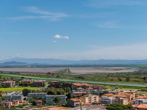 Cloud, Sky, Mountain, Water, Building, Plant, Tree, Plain, Horizon, City
