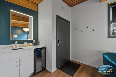 Entrance to room, dressing area, mini frig