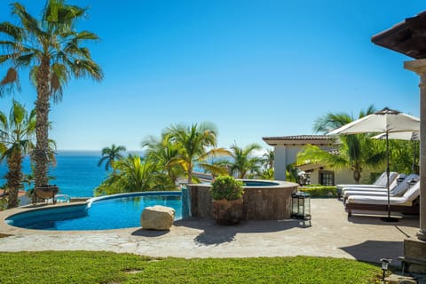 Gorgeous poolside patio with ocean views