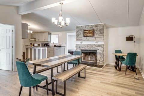 Dining Table | Wood-Burning Fireplace | Kitchen