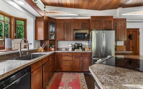 Pretty views of front yard from kitchen window