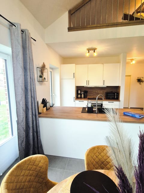 Modern Kitchen with Wooden Countertop