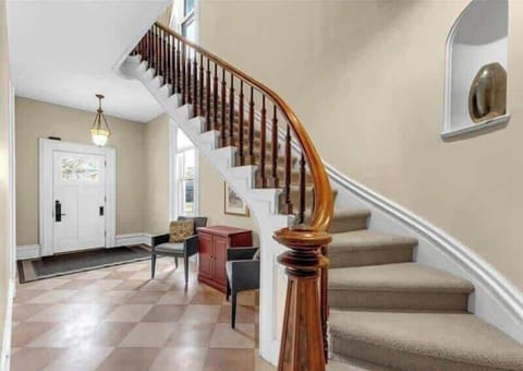 Front entry with spiral stairs