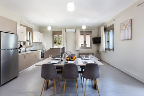 Guests enjoy eating while staying connected to the rest of the home.