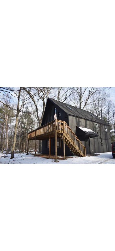 Our beautiful ski chalet featuring large windows and skylights with new hardwood