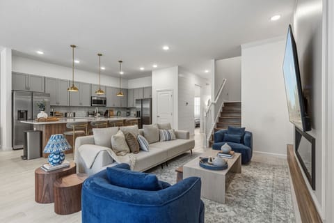 Living room with Smart TV and spacious layout
