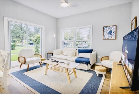 Modern living room with natural light