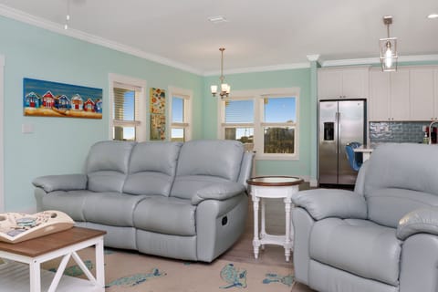 Living Room - Leather Reclining Sofa