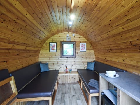 Open plan living space | Beech - Glamping Pod - Castle Farm Holidays Shropshire, Oswestry