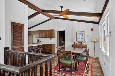 Seating for 6 at the table and 3 at the island