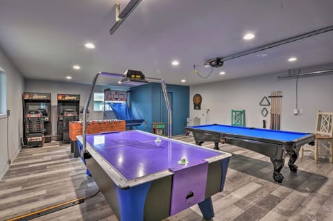 Large detached garage features professional grade games.
