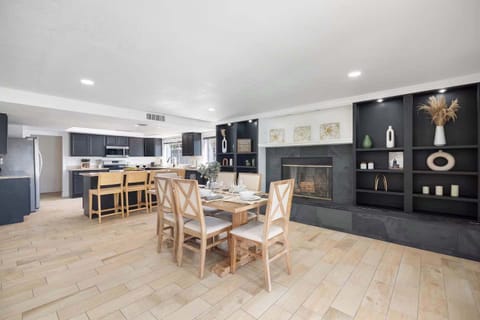 Open dining and kitchen area, great for group meals