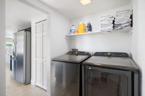 In-unit washer, dryer, and all the towels you need
