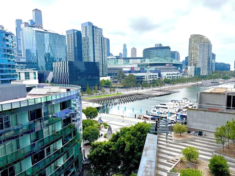 Mani Balcony view of Victoria Harbour and Marvel Stadium