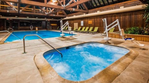 Unwind with a steamy soak beside the warm indoor pool.