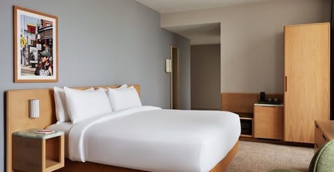 Settle into a serene, minimalist room made for deep sleep.