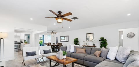 Living area with large comfortable sofa