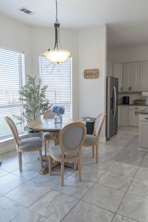 Stylish dining area with seating for meals
