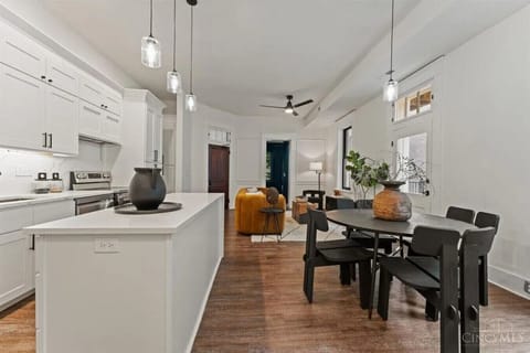 open concept kitchen and dining