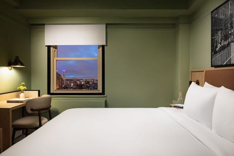 Drift off as city lights sparkle outside your window.