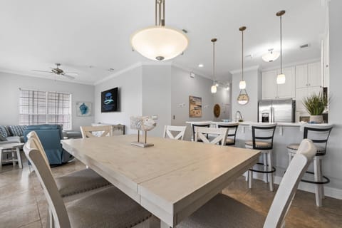 Gather for meals in the stylish dining space or enjoy casual bites at the bar with views of the open kitchen.