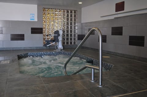Soak in the bubbling hot tub after a long day.