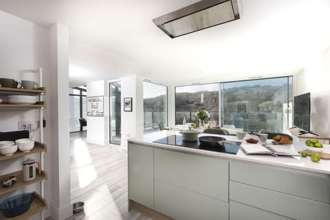 Kitchen, open plan with dining area with Smart Tv - Redshank