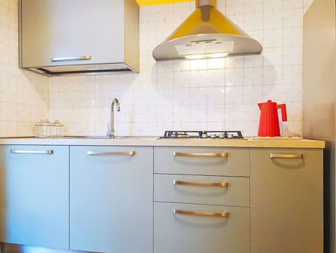 Kitchen, Kitchen Appliance, Countertop, Major Appliance, Cabinetry, Interior Design, Kitchen Stove, Flooring, Stove, Home Appliance