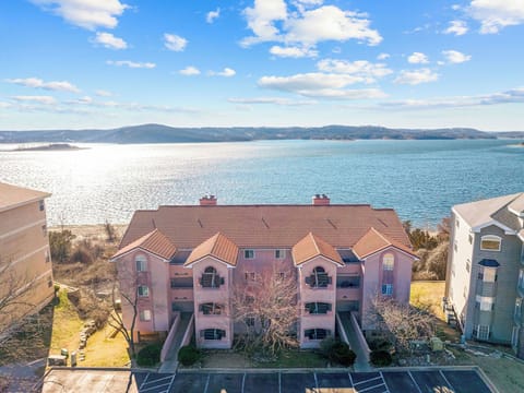 Beautiful waterfront building just steps from the shoreline.