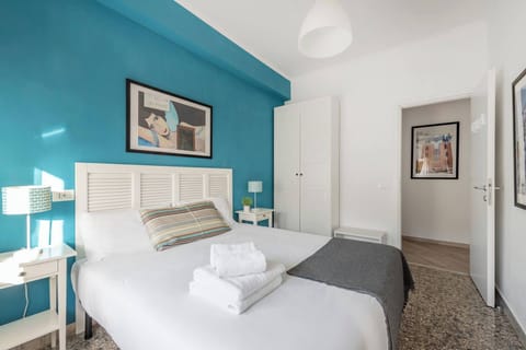 Bedroom with private attached bathroom.