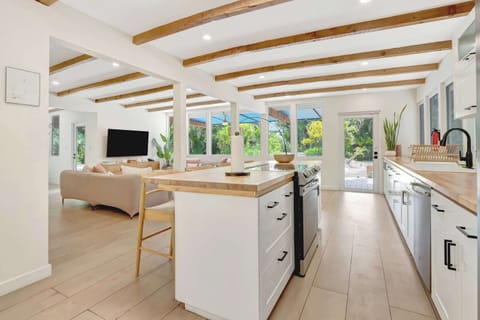 Cook with ease in the fully equipped kitchen with all essential appliances.