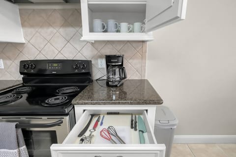 Coffee pot and basic supplies provided