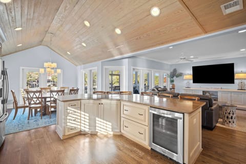 Kitchen with Beverage Refrigerator