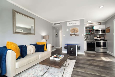 Bright and stylish living room with comfy seating