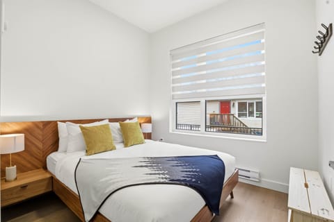 Bedroom with a queen bed.