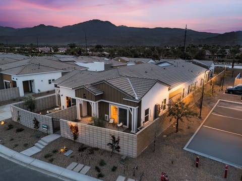 Aerial view of the fully fenced property.