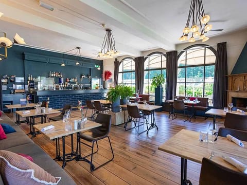 Savor relaxed meals in a bright, stylish restaurant setting.