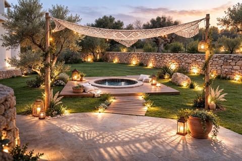 Outdoor spa tub
