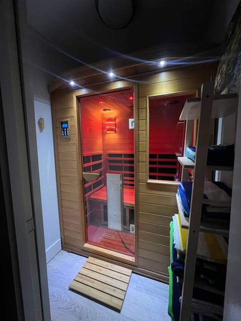 Step into the private infrared sauna and turn up the glow.