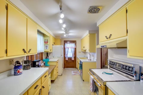 Kitchen | Galley Layout | Refrigerator Zone & Ceiling Lights