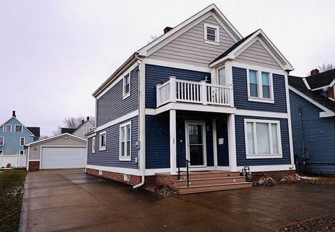 This 100-year-old home has recently received an exterior update. While it sits close to neighboring 